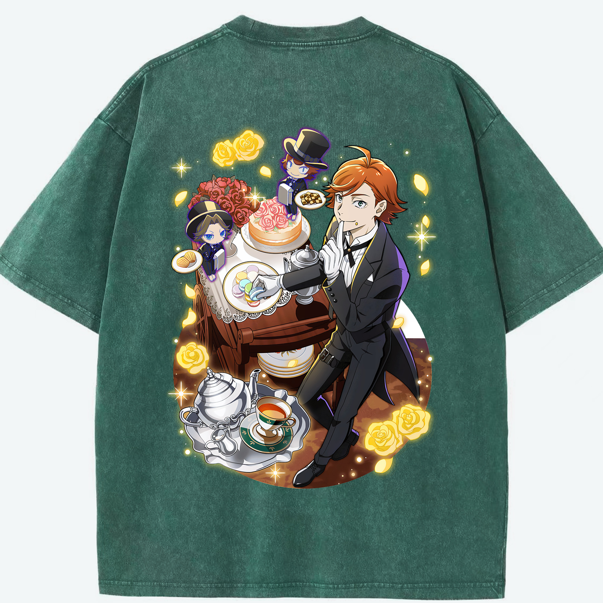 （画像用） 文豪ストレイドッグス Bungo Stray Dogs 綿100% ヴィンテージ風 半袖Tシャツ（背面プリント）